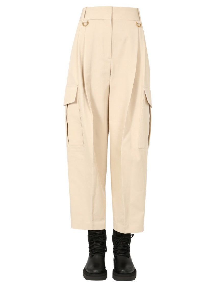 High-Waisted Cargo Pants With Flap Pockets