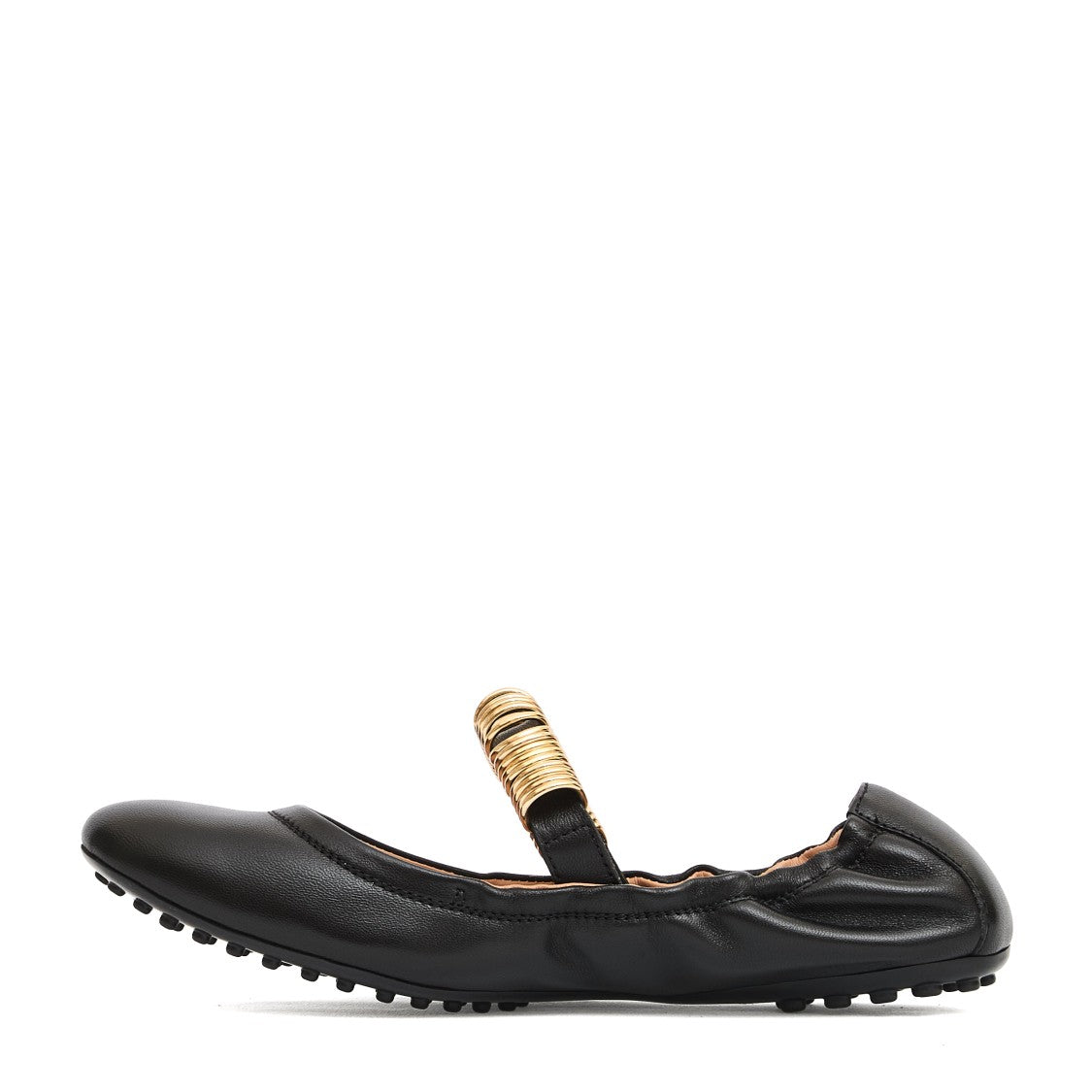 Black Gommino Leather Ballerinas