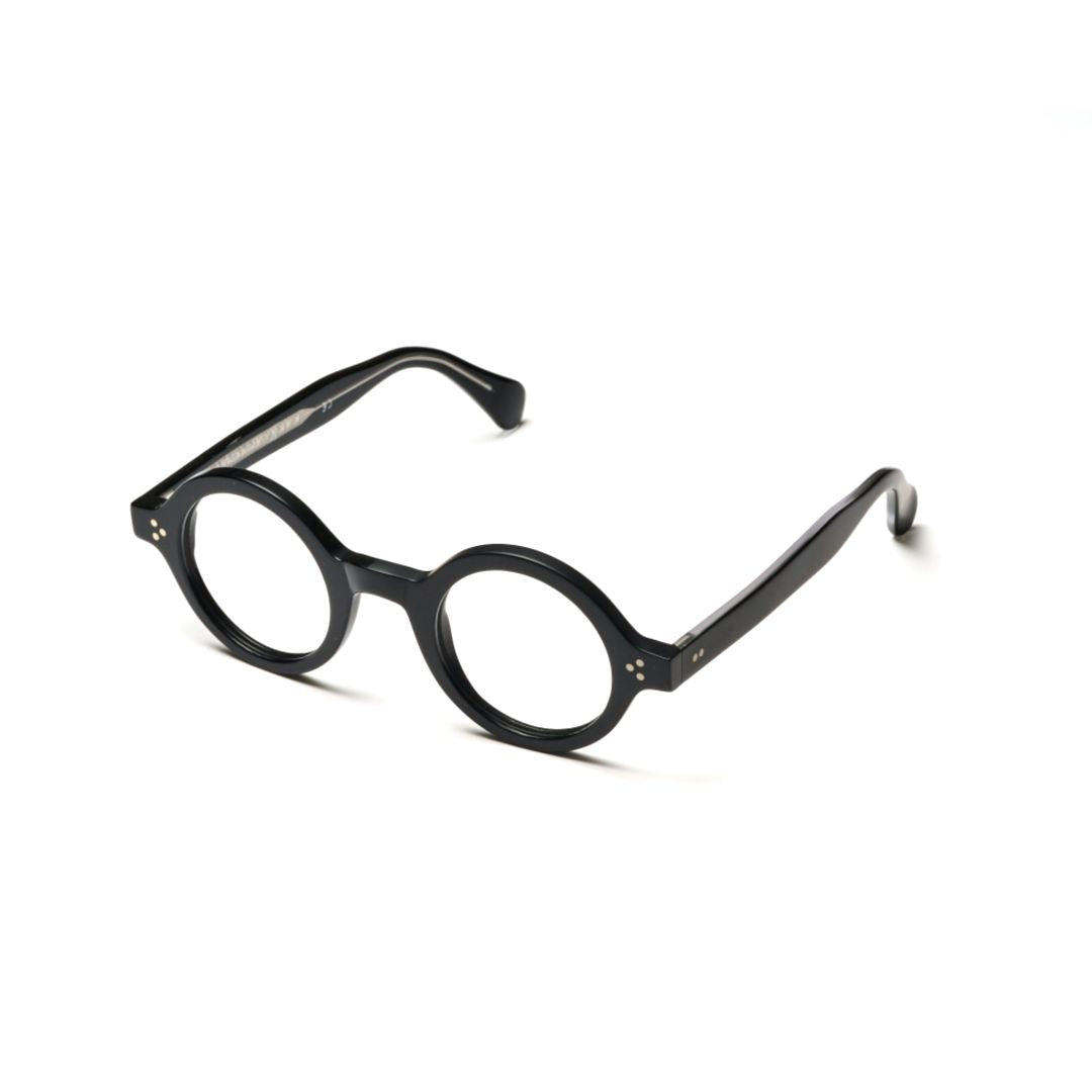 Arkistar/K-45 Bold Round Frame Kador Sunglasses in Glossy Black Finish