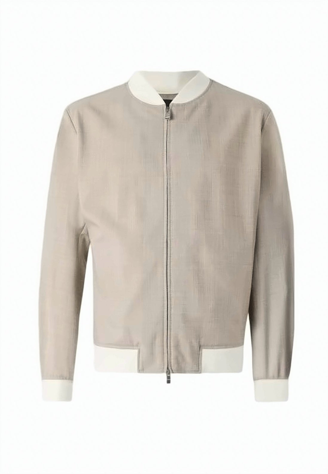 Cropped Wool Jacket with Zip-Up Front