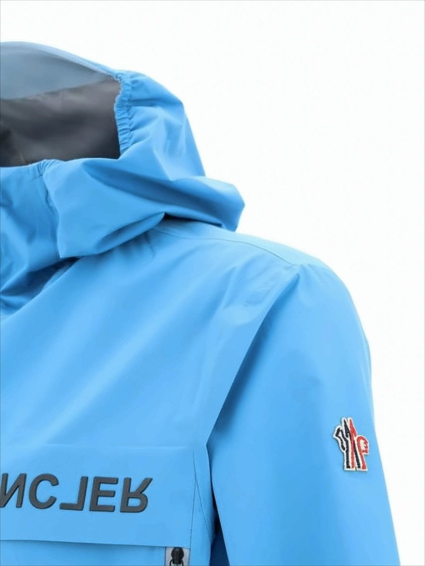 Lightweight Hooded Jacket in Bright Blue Polyester