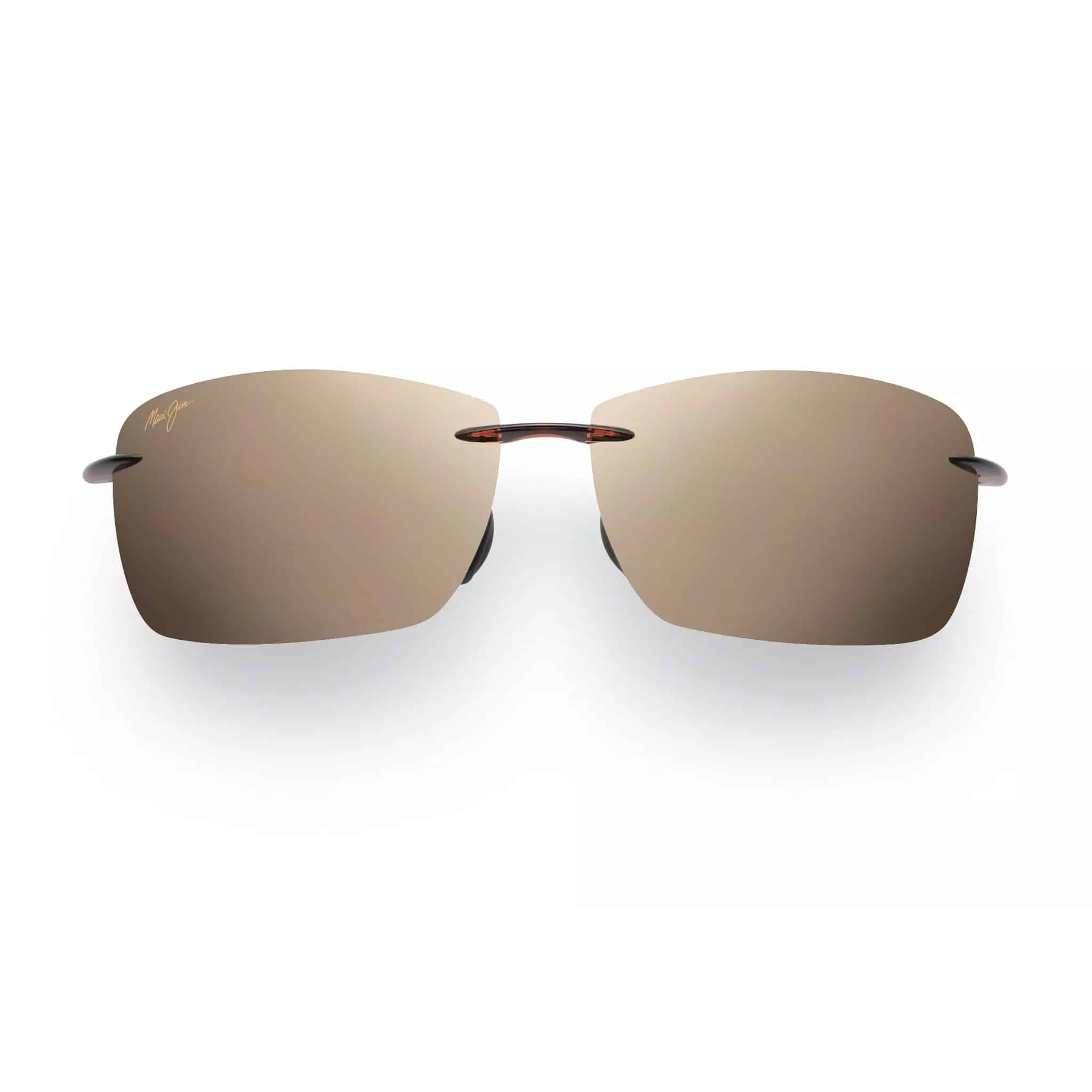 Lighthouse Rimless Sunglasses with Rectangular Brown-Tinted Lenses
