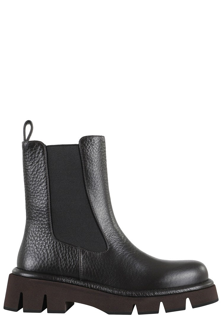 Hammered Leather Ankle Boots
