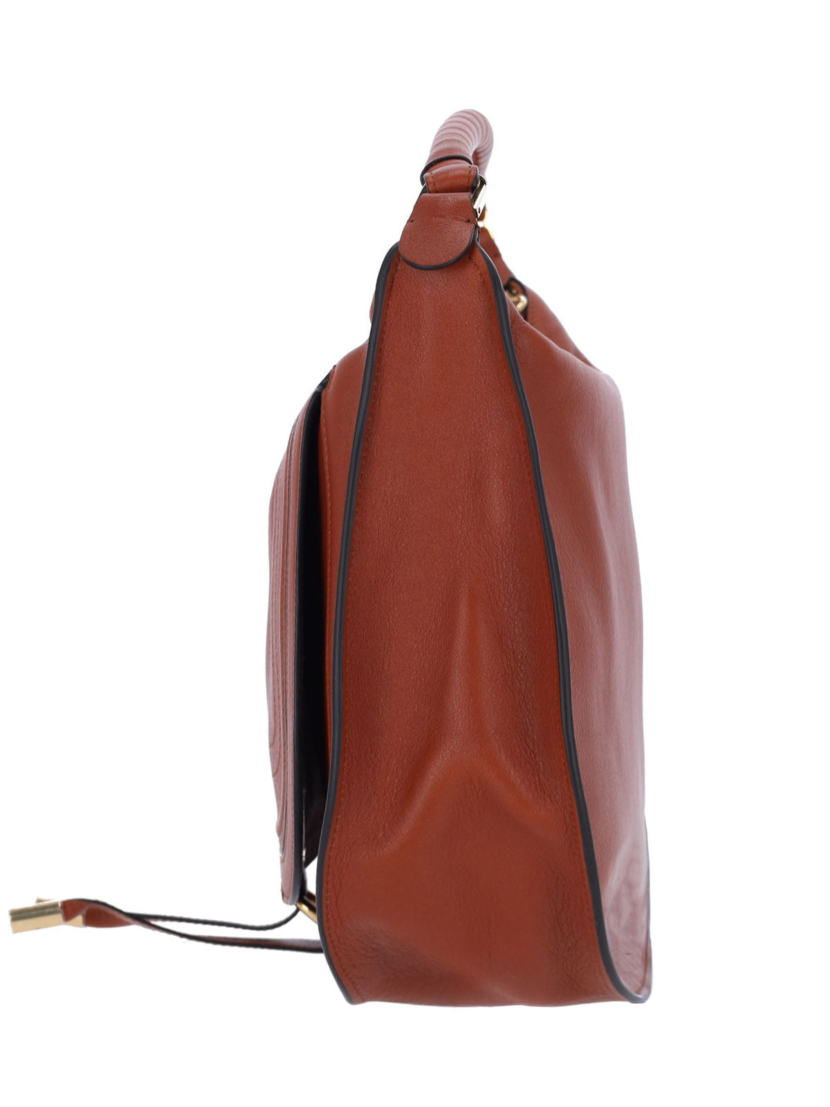 "Marcie" Shoulder Bag In Brown Calfskin