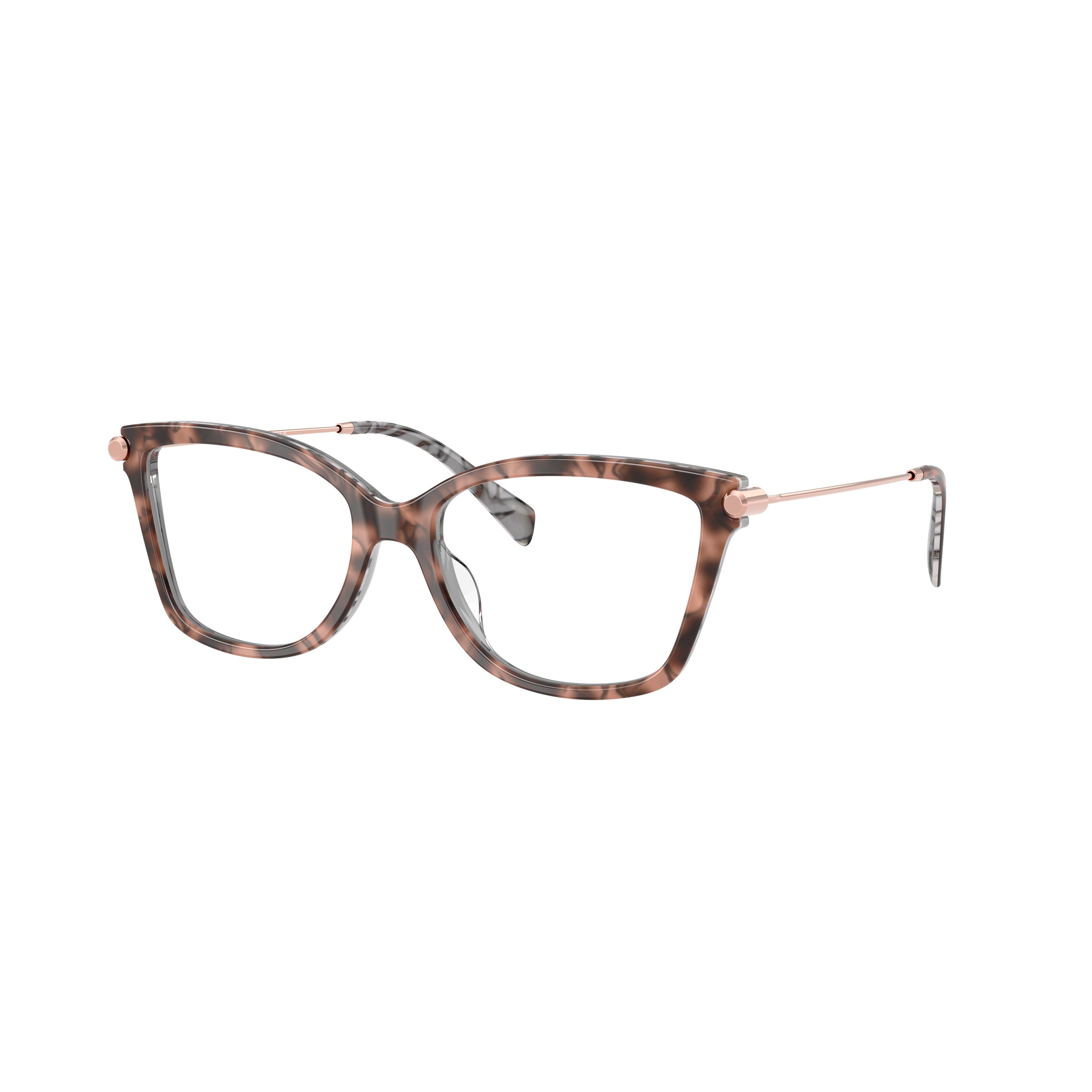 0mk4150u Oversized Square Tortoiseshell Eyeglasses with Rose Gold Temples
