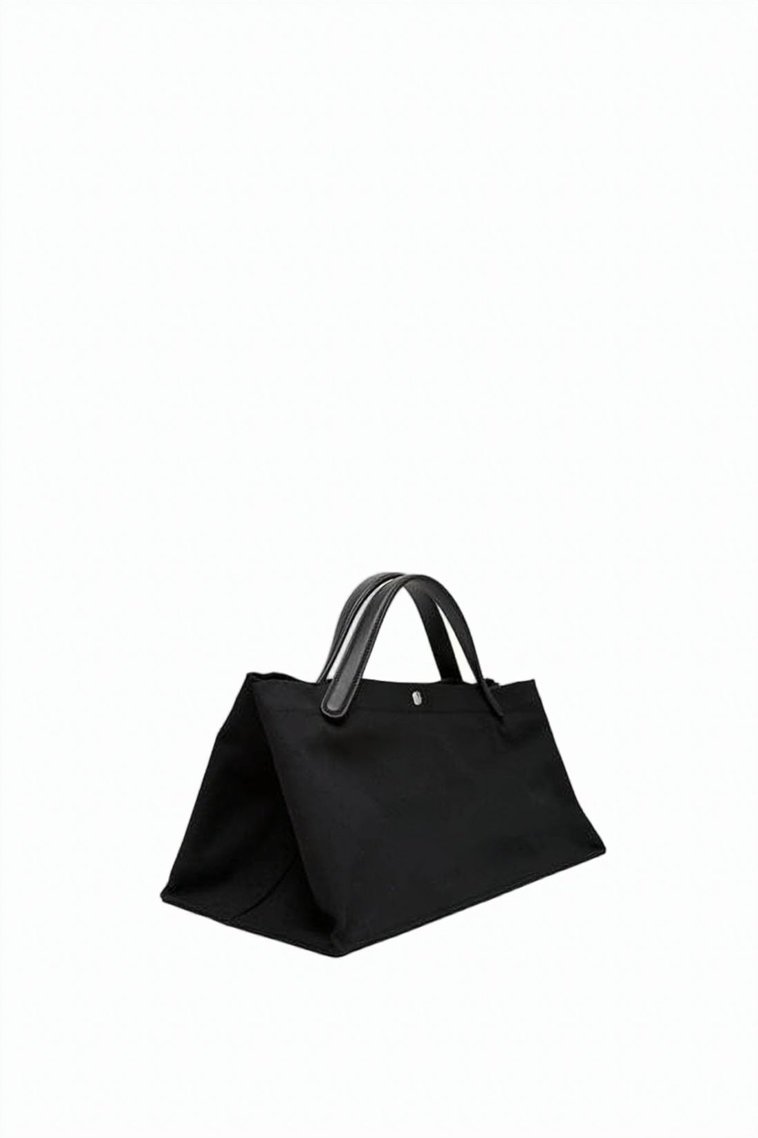 Elongated Minimalist Tote Bag With Leather Accents