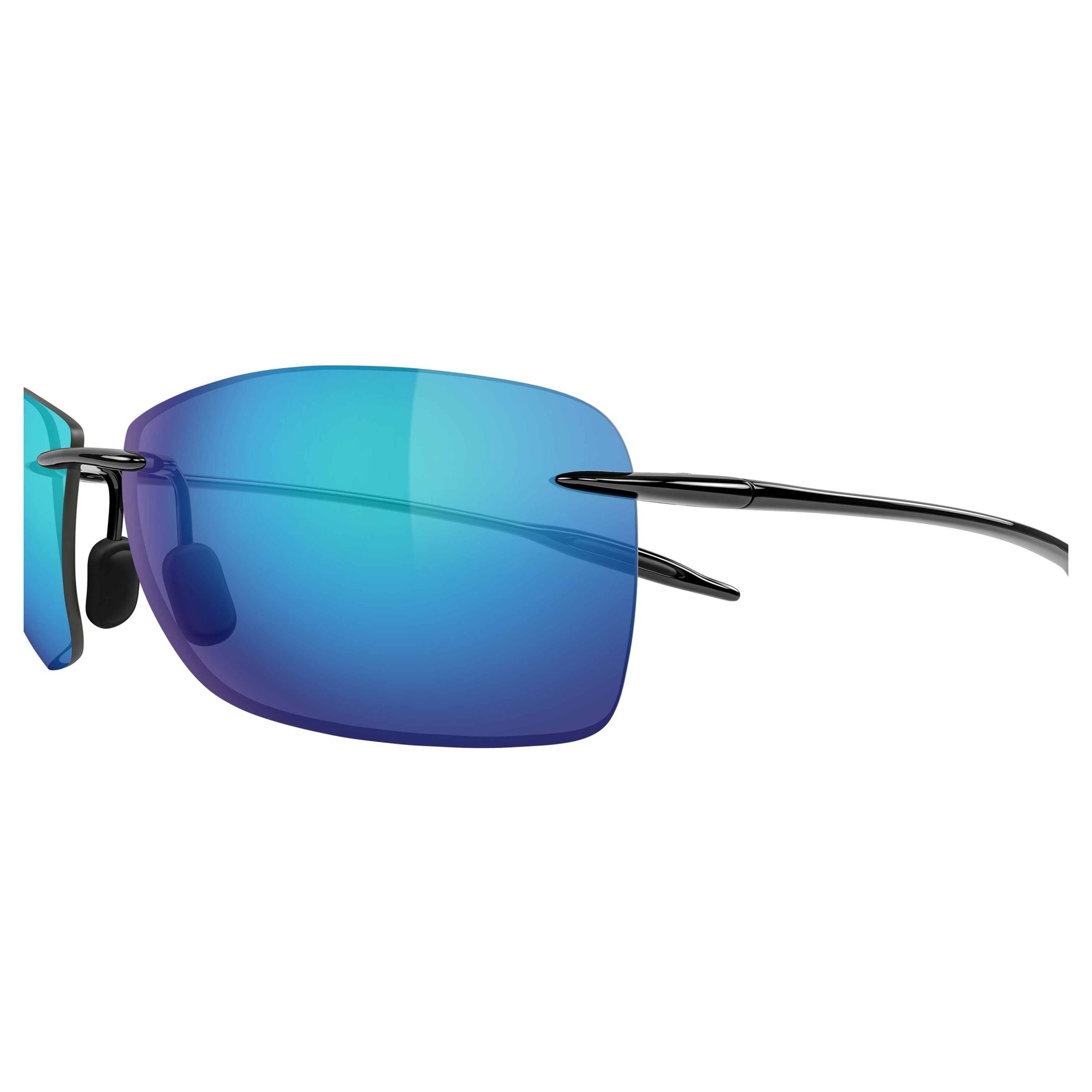 Lighthouse Rectangular Rimless Sunglasses with Blue-Green Gradient Tint