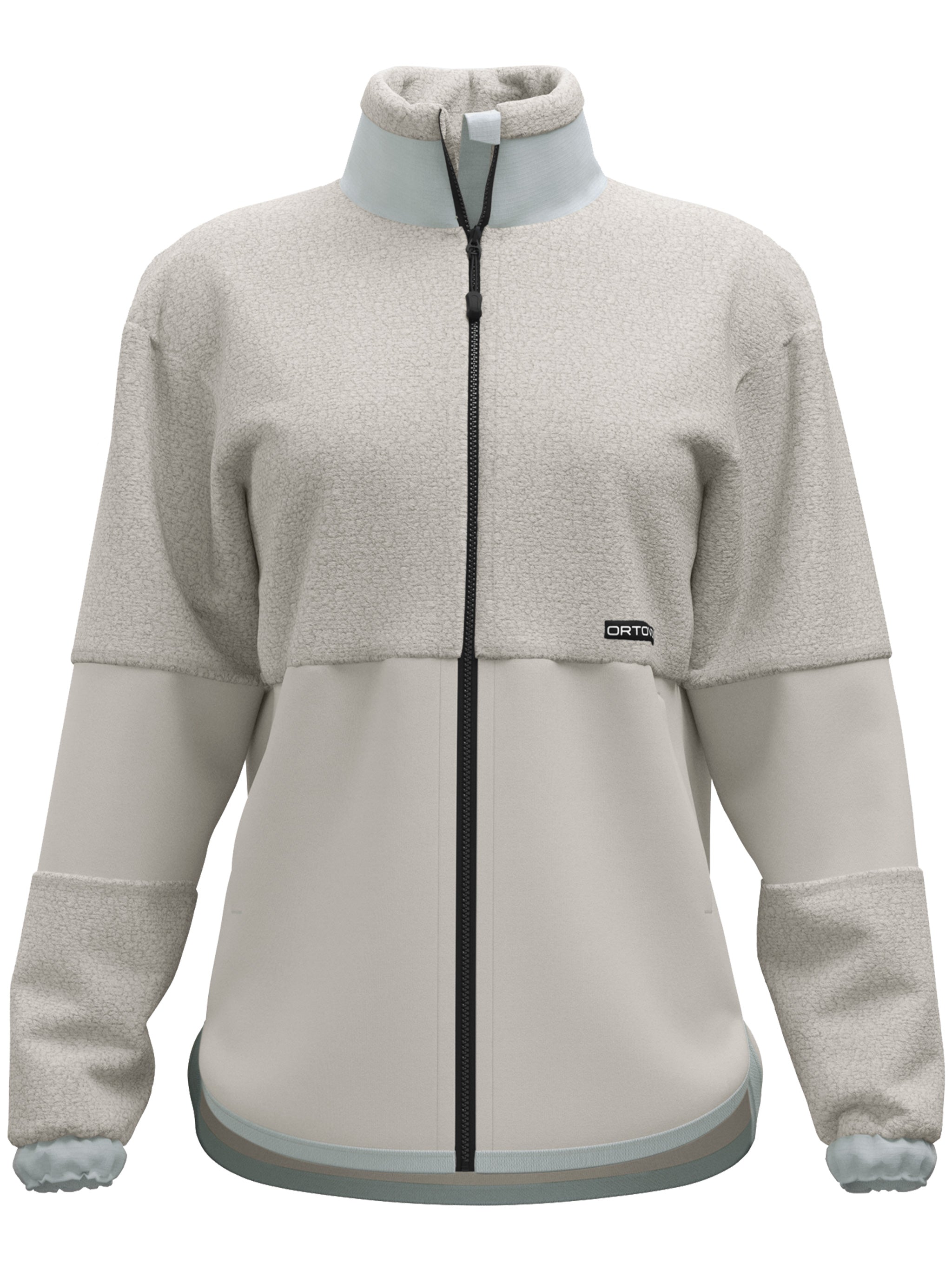 Green Fleece Teddy Textured High Collar Jacket