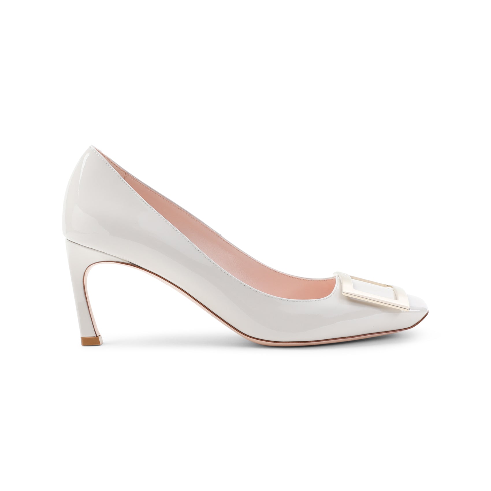Squared Toe Pumps with Silver-Toned Plaque