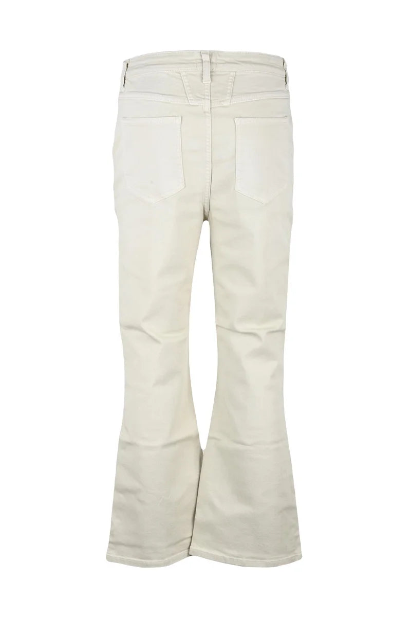 Flared Leg Beige Jeans