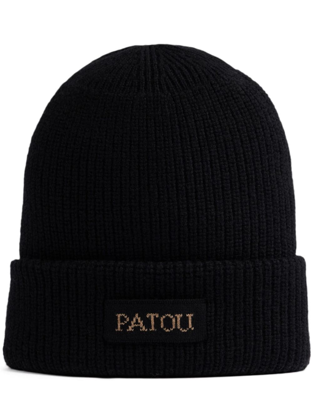 Ribbed Black Merino Wool Hat
