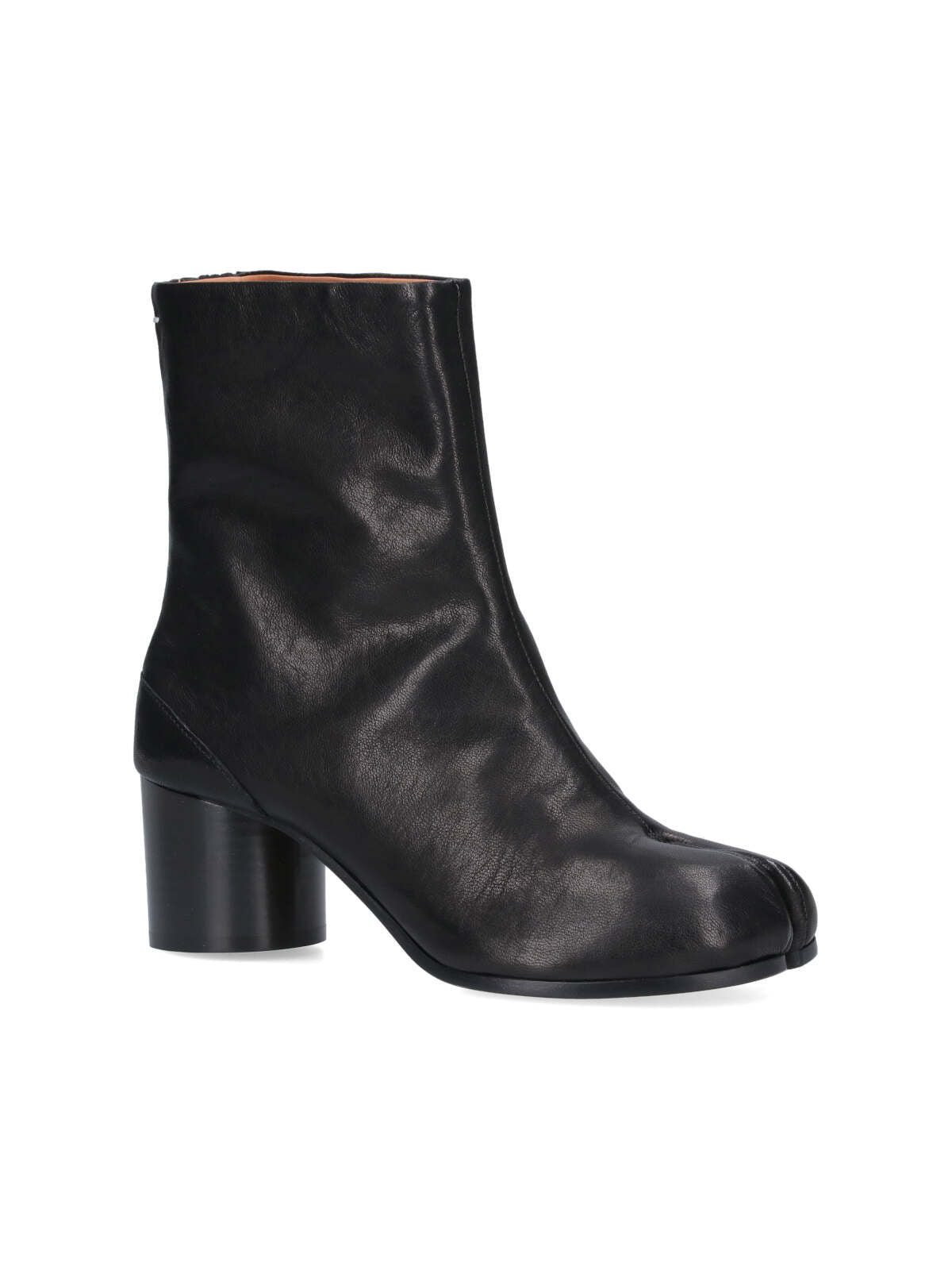 Black Nappa Leather Tabi Ankle Boots
