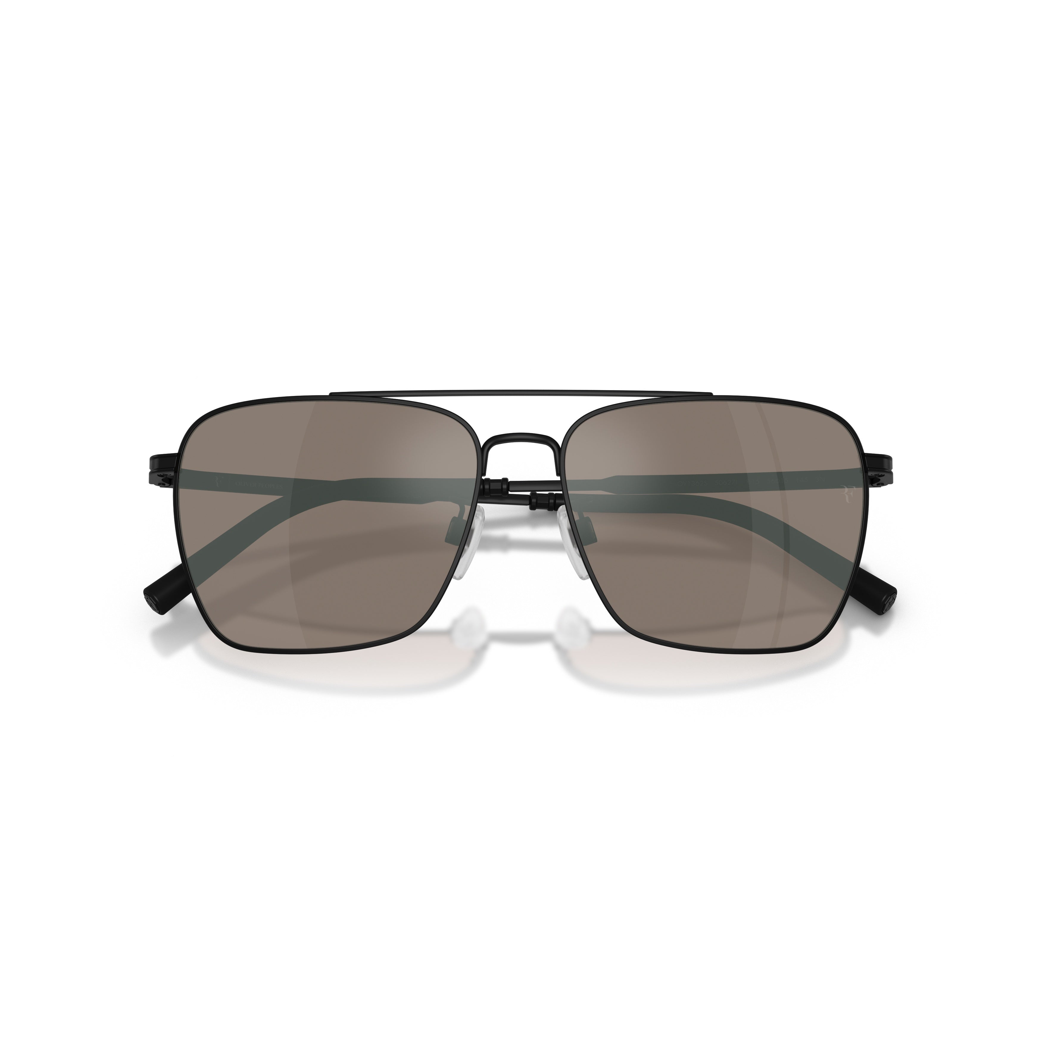 0ov1362s Rectangular Metal Frame Sunglasses with Double Bridge Design