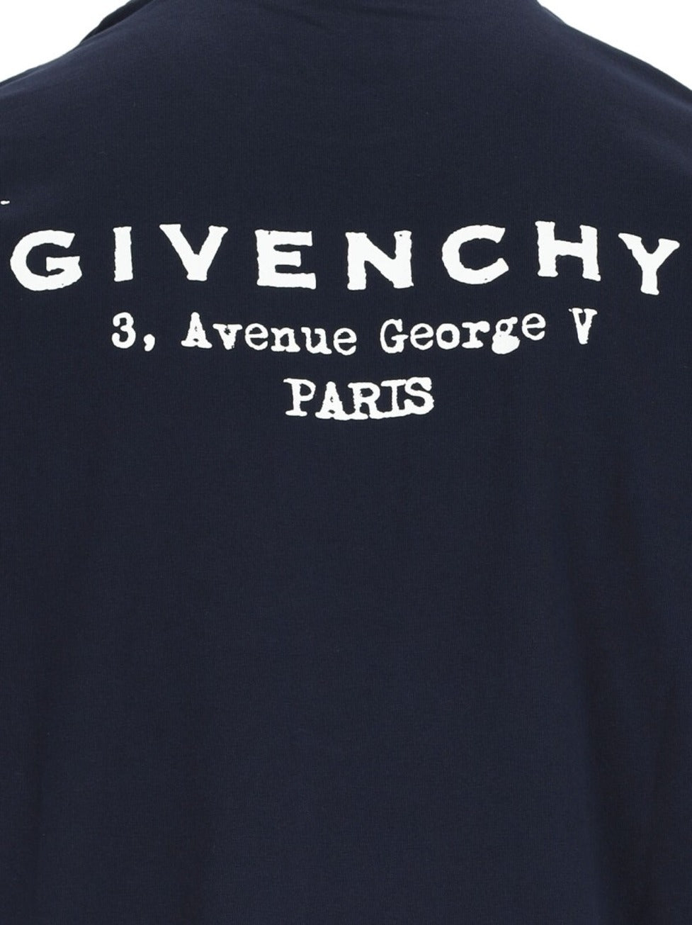 Navy Cotton T-Shirt With Bold White Logo Print