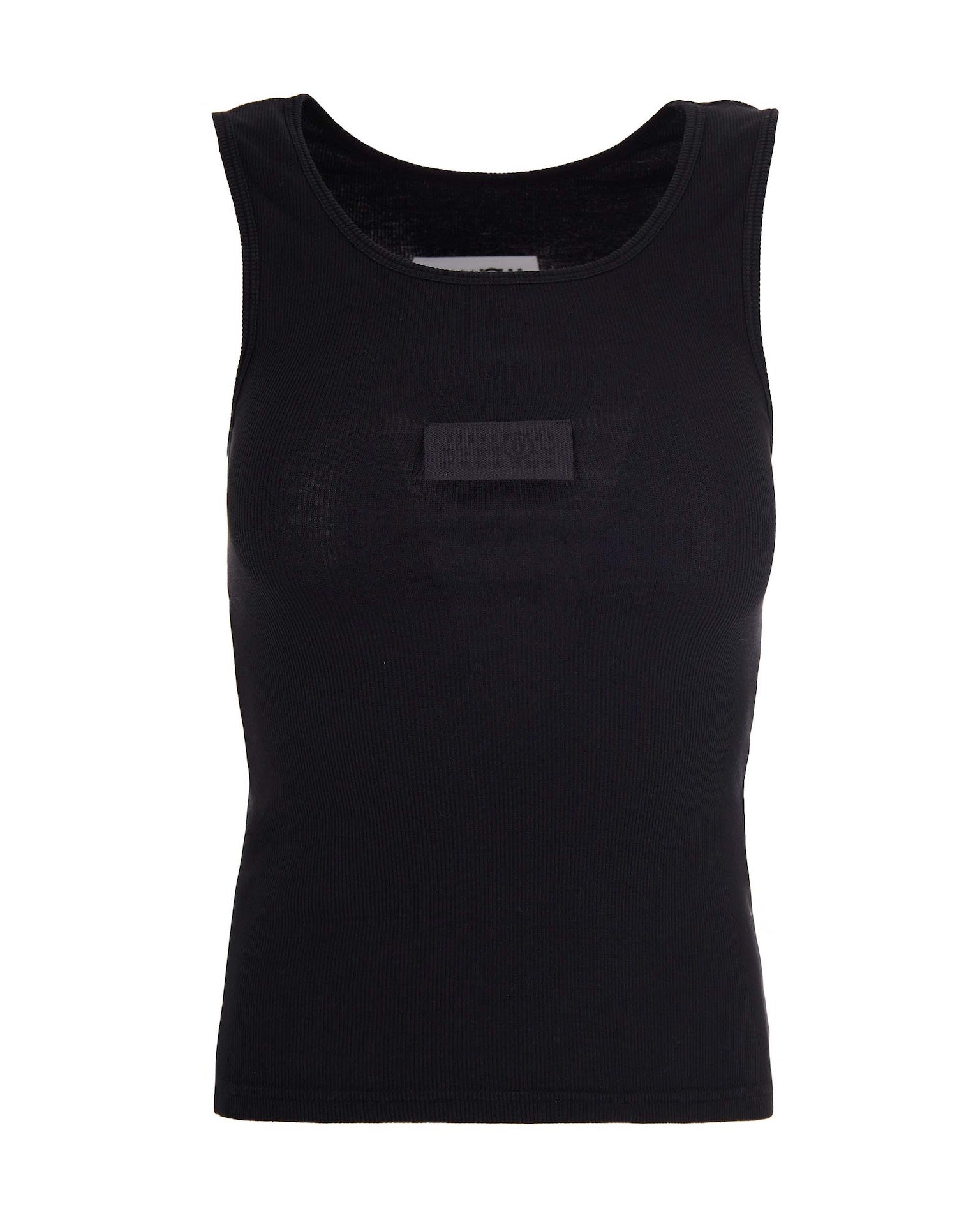 Fitted Ribbed Jersey Tank Top
