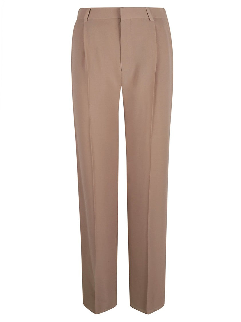 Tailored Silk Trousers With Subtle Pleats