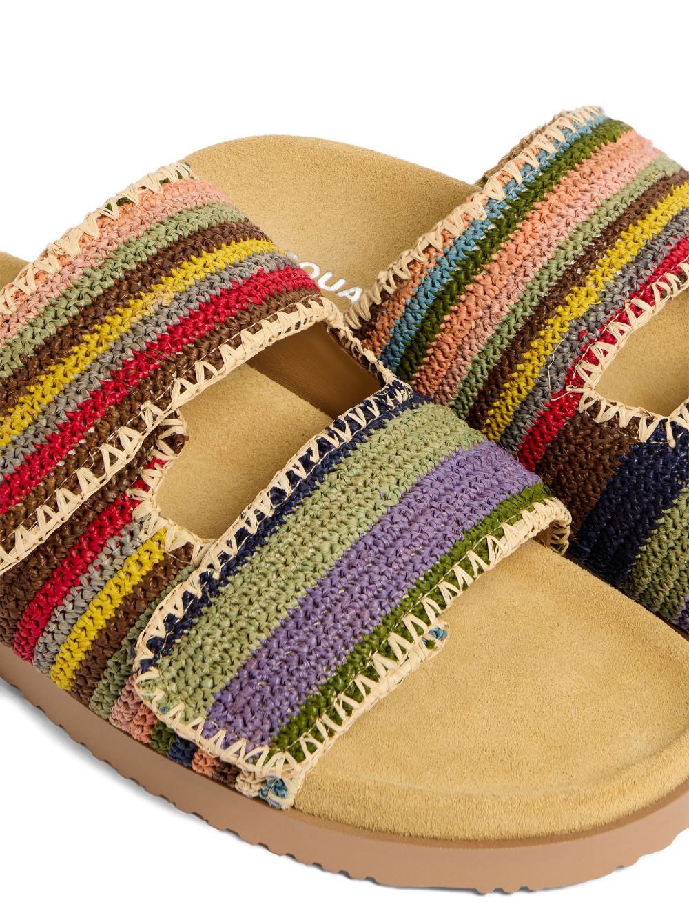 Multicolored Woven Slide Sandals