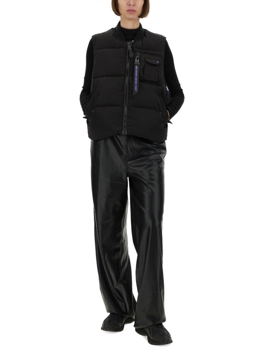 Puffy Sleeveless Vest With High Collar