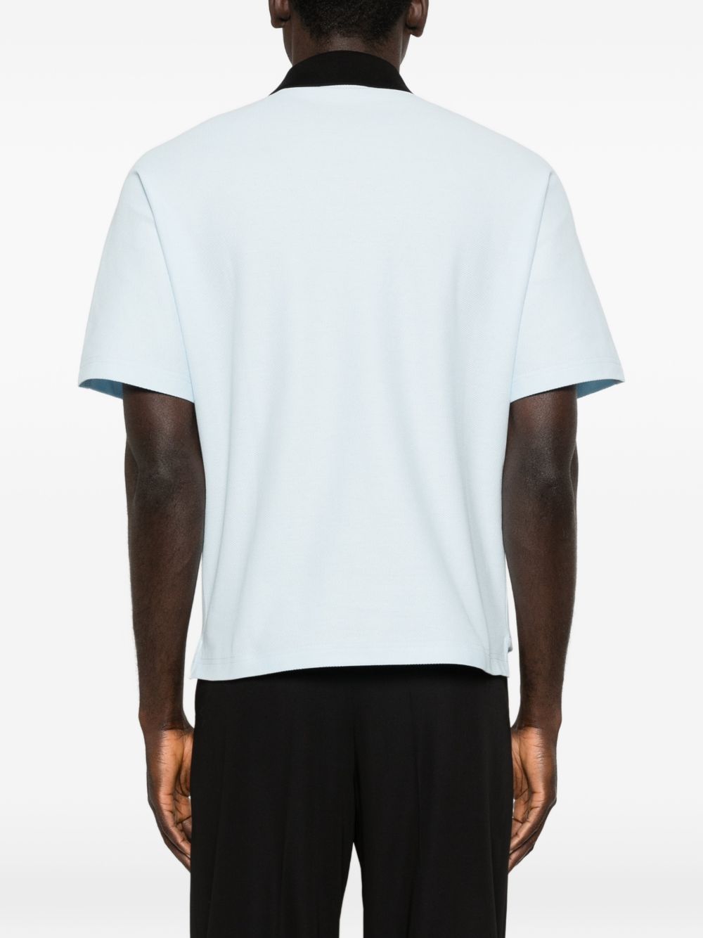 White Contrast Collar Short Sleeve Polo