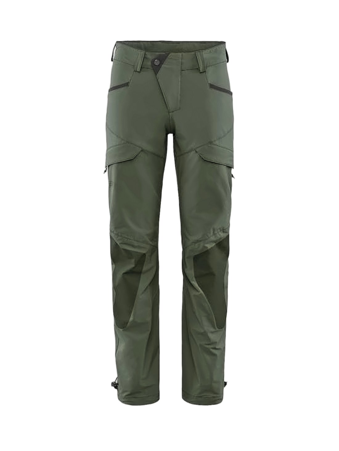 Functional Green Straight Pants With Multiple Pockets