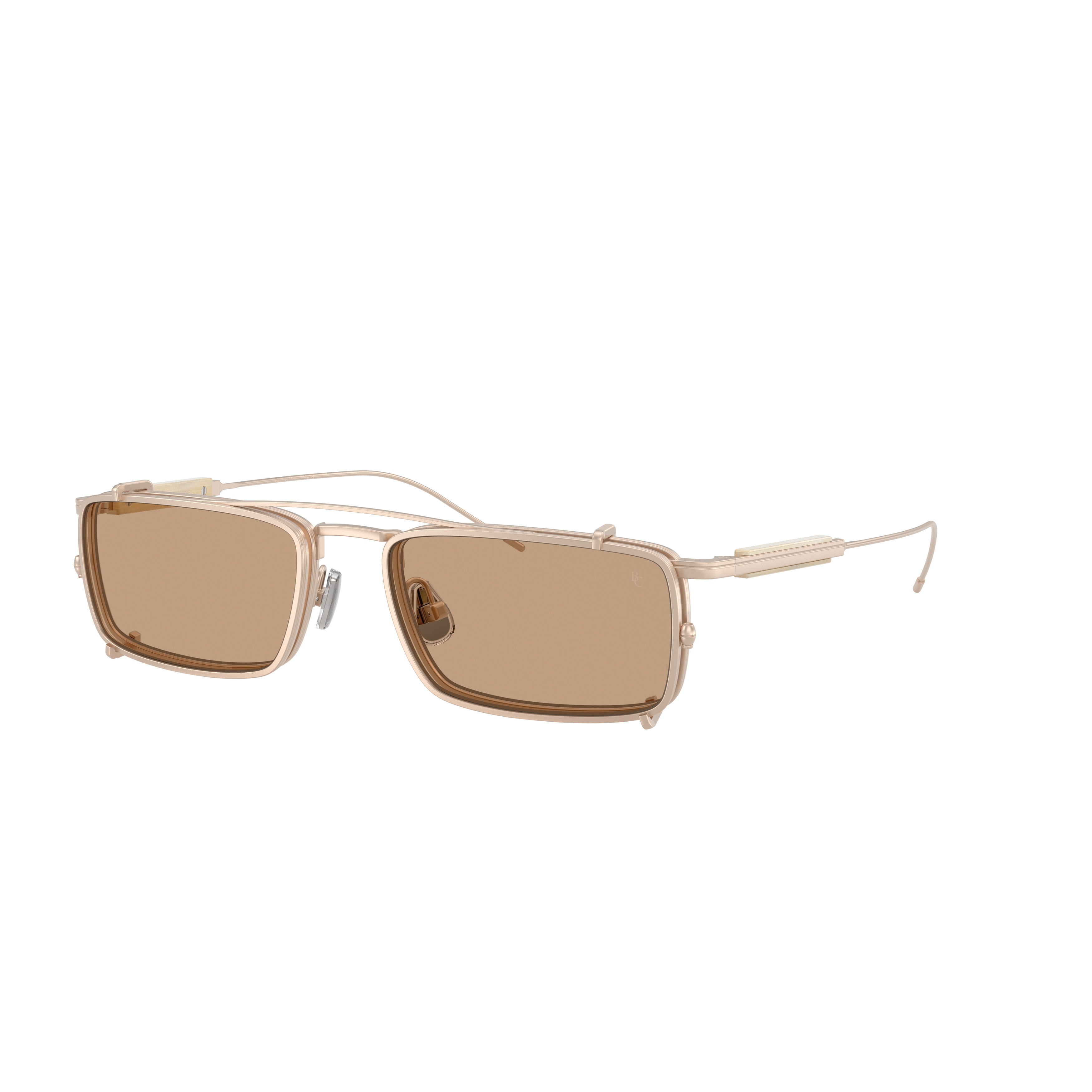 0bc2014st Rectangular Titanium Sunglasses with Double Bridge