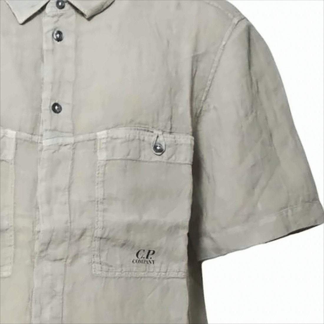 Relaxed Fit Short-Sleeve Linen Shirt with Subtle Branding
