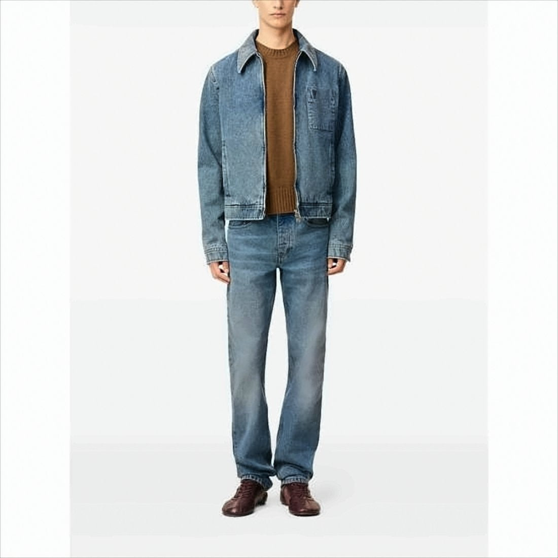 Light Blue Denim Jacket with Iconic Heart Detail