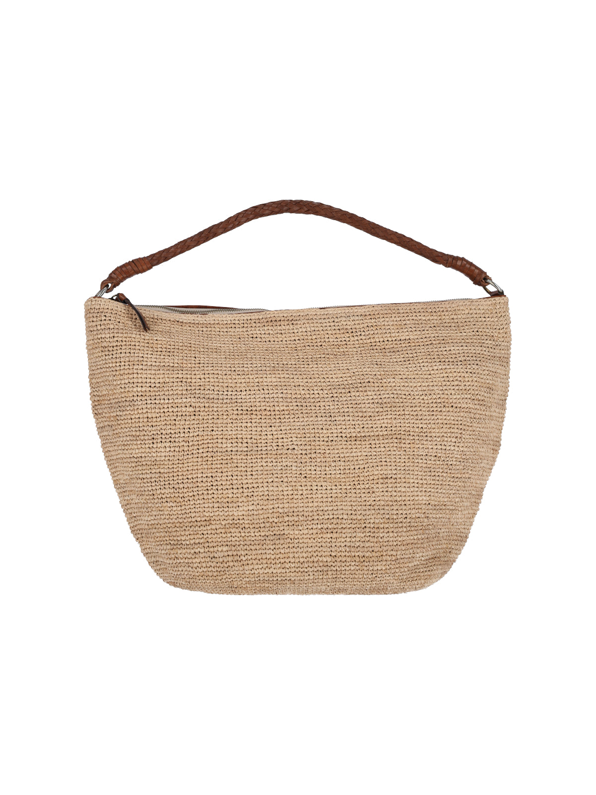 Beige Utopia Woven Raffia Shoulder Bag