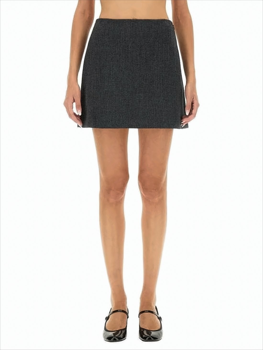 Straight Silhouette Mini Skirt with Design