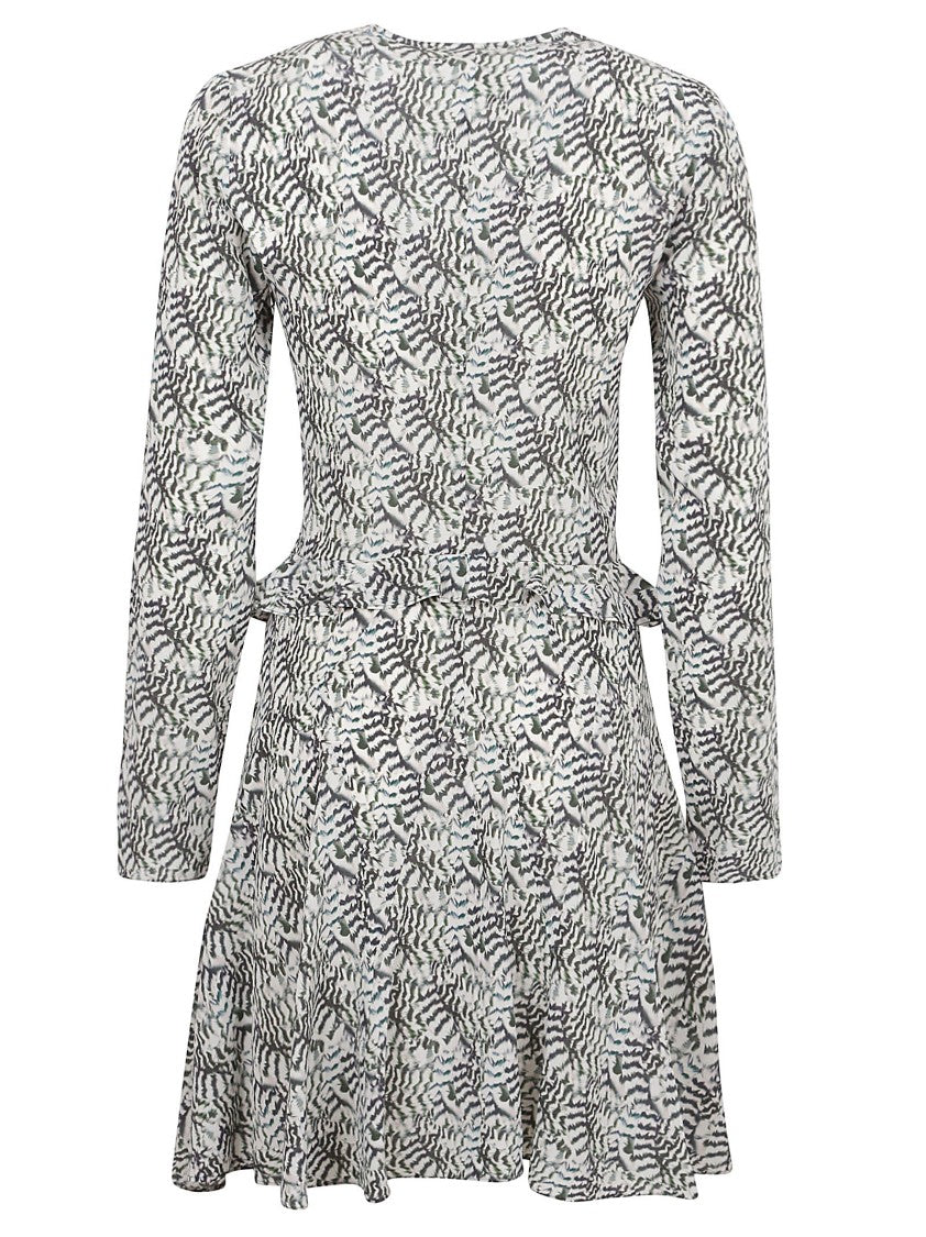 Beige Dress With Deep V-Neckline