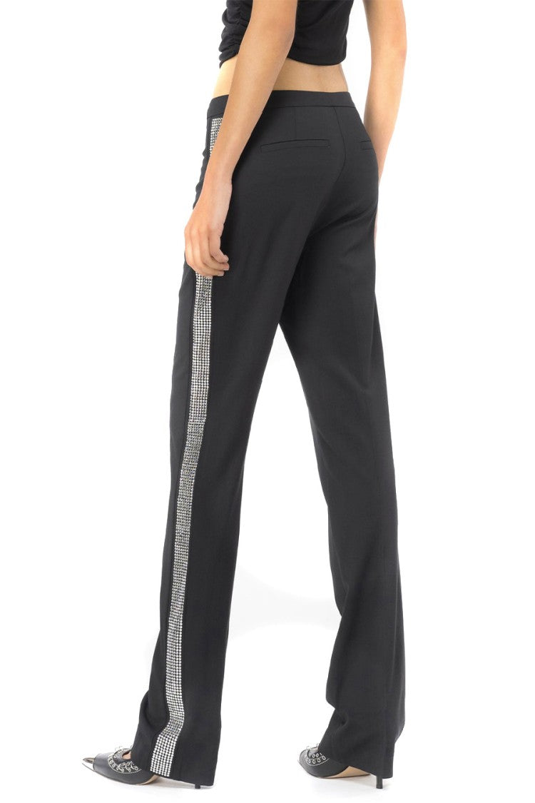 Trousers with Side Detailing and Fabric Blend