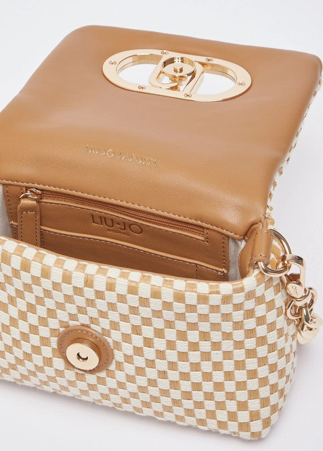 Woven Effect Small Shoulder Bag