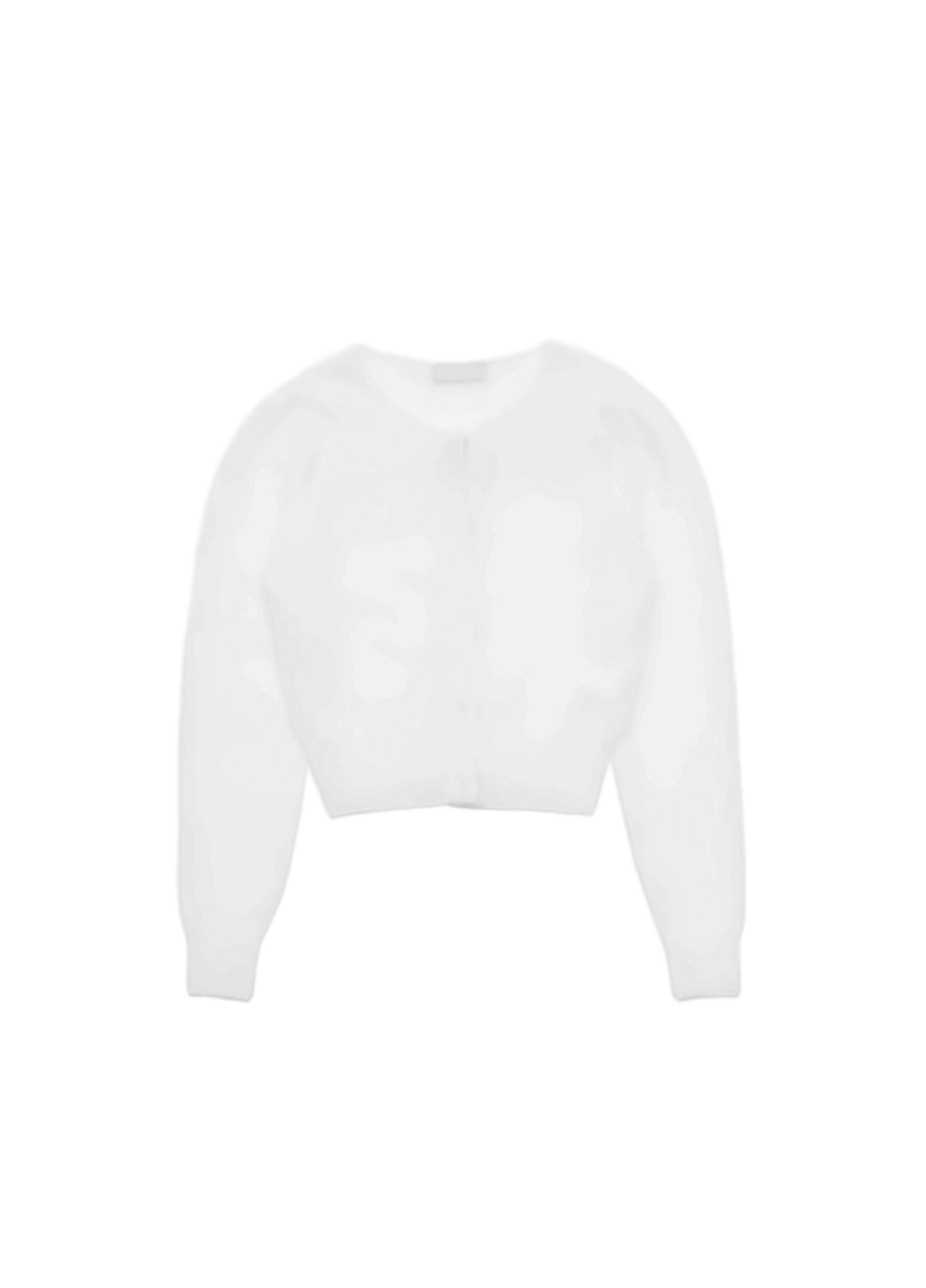 Cropped White Cardigan with Cozy Texture
