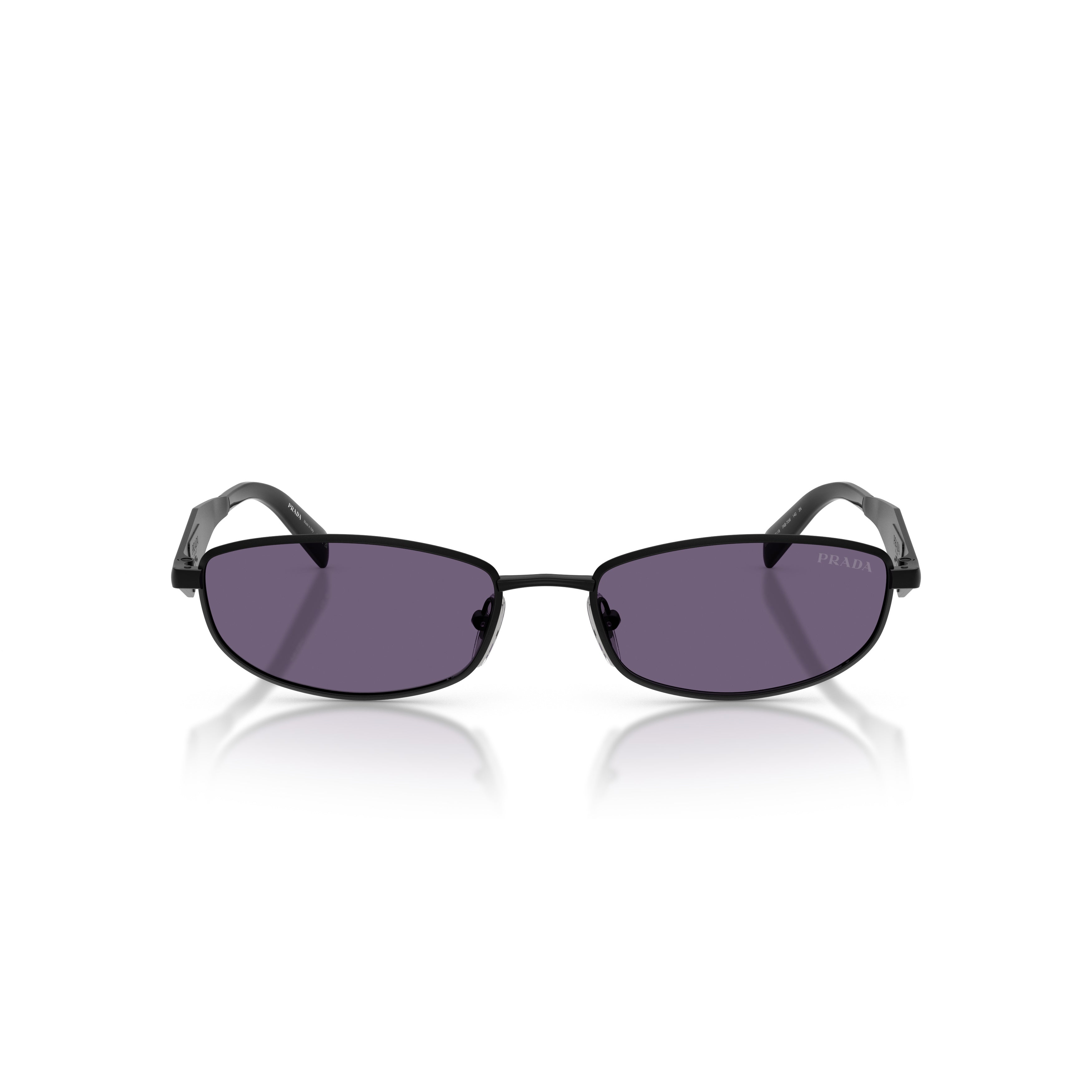 0pr D51s Black Rectangular Metal Frame Sunglasses