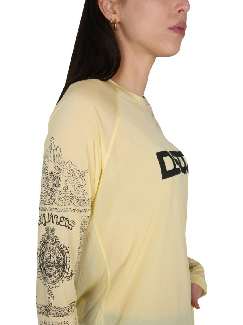 Semi-Sheer Long-Sleeved T-Shirt