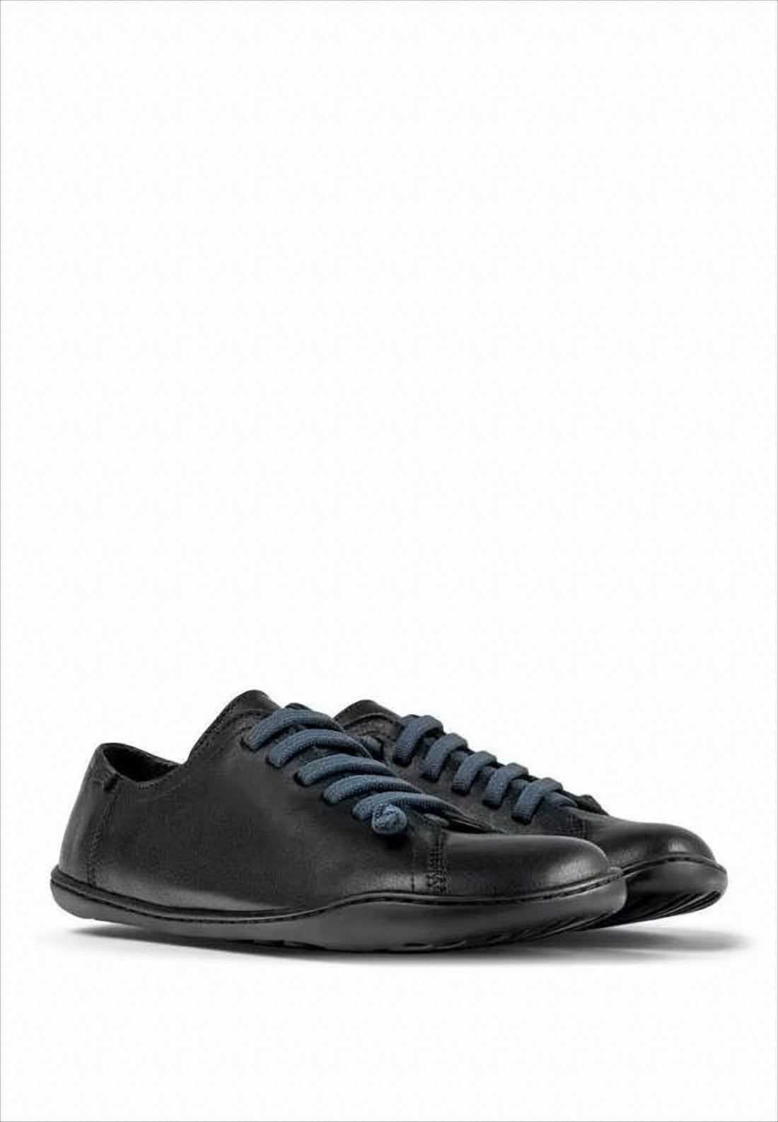Minimalist Black Leather Sneakers