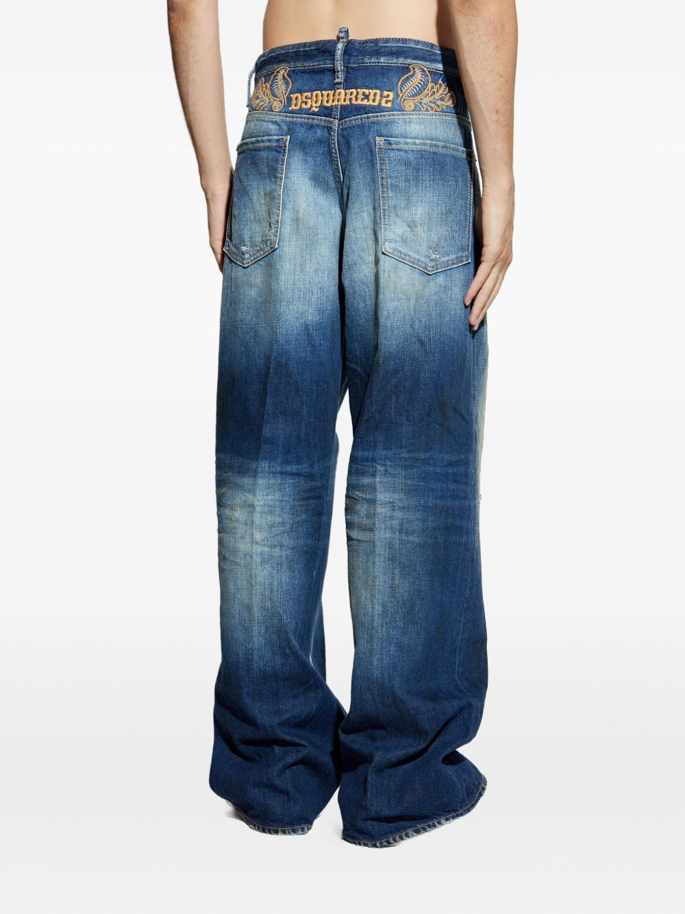 Loose-Fit Distressed Denim Jeans