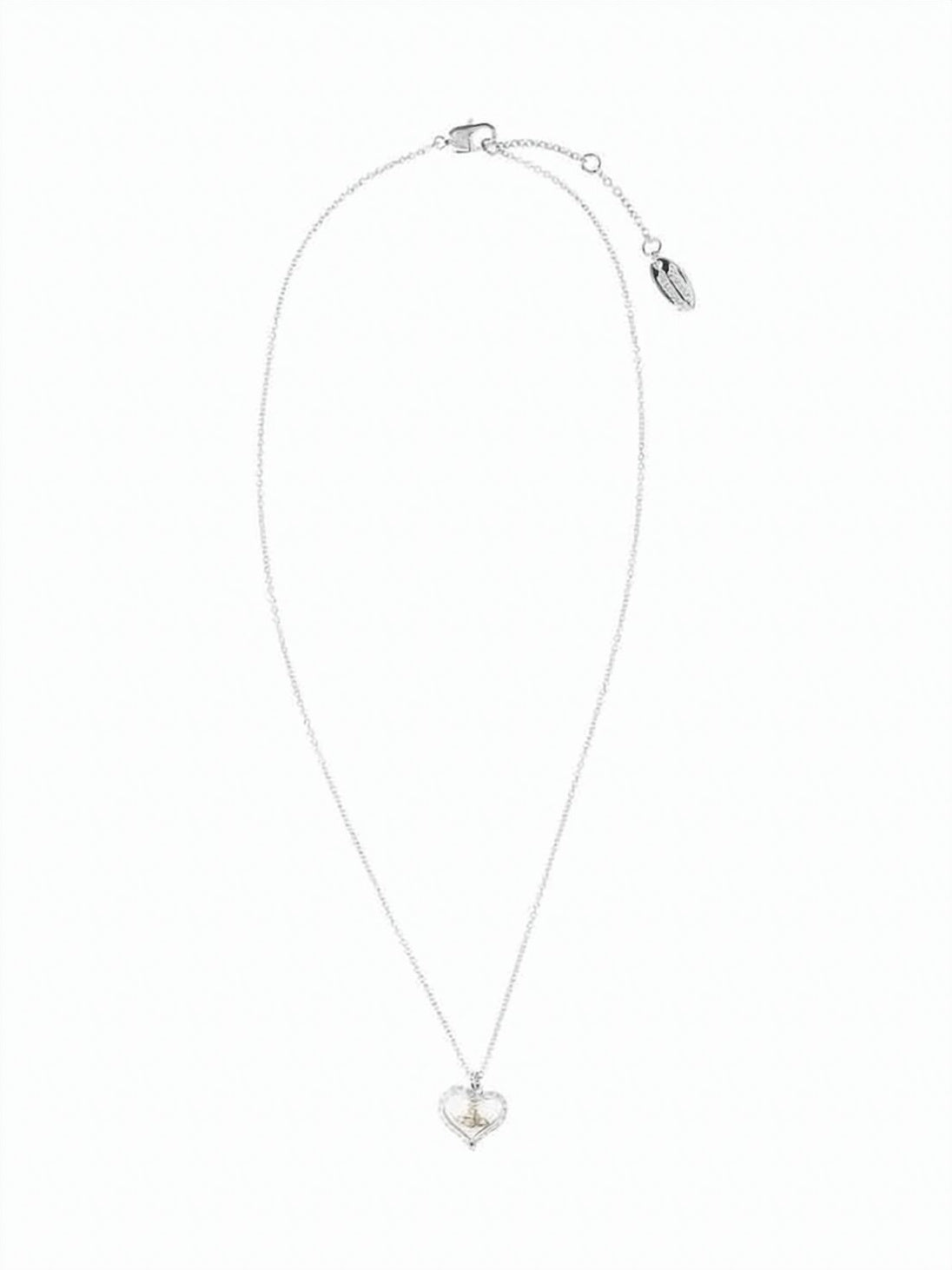 Platinum Gold Heart-Shaped Pendant Necklace