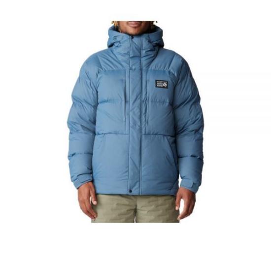 Quilted Down Jacket With High Collar And Hood