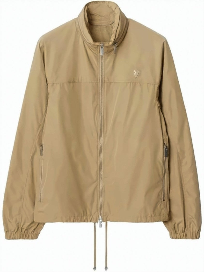 Brown Lightweight Jacket with Zipper Closure