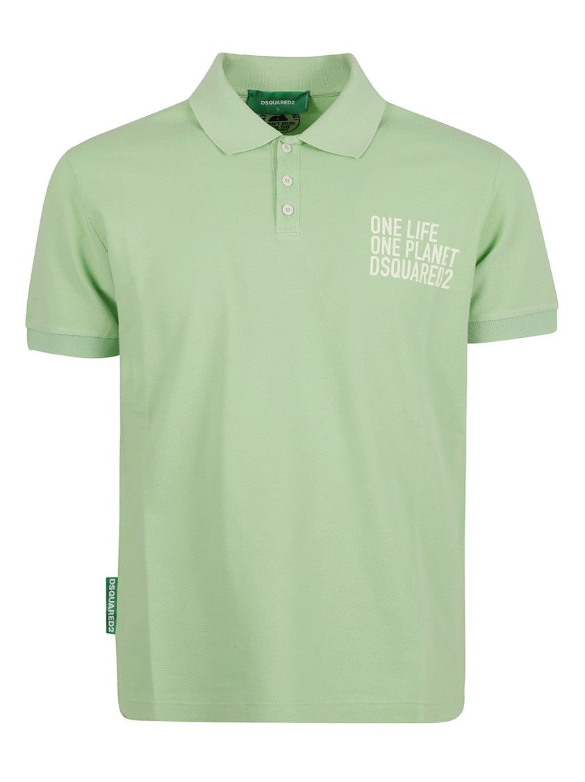 Green Polo Shirt With Classic Collar