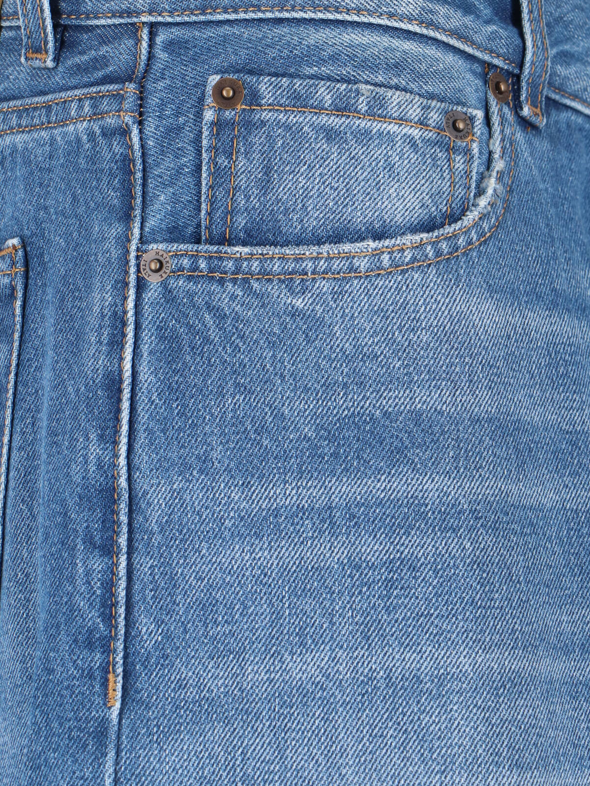 Wide-Leg Denim Jeans With Mid-Rise Waist And Five-Pocket Design