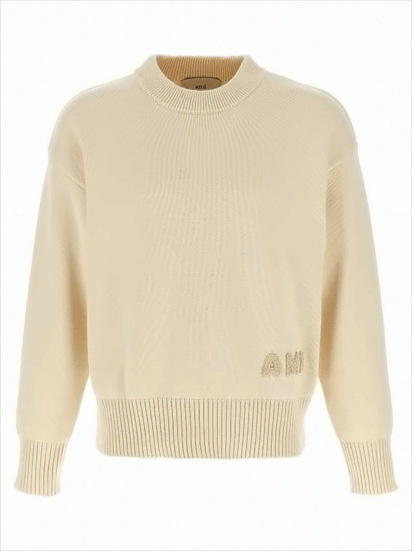 Knit Sweater with Ribbed Cuffs