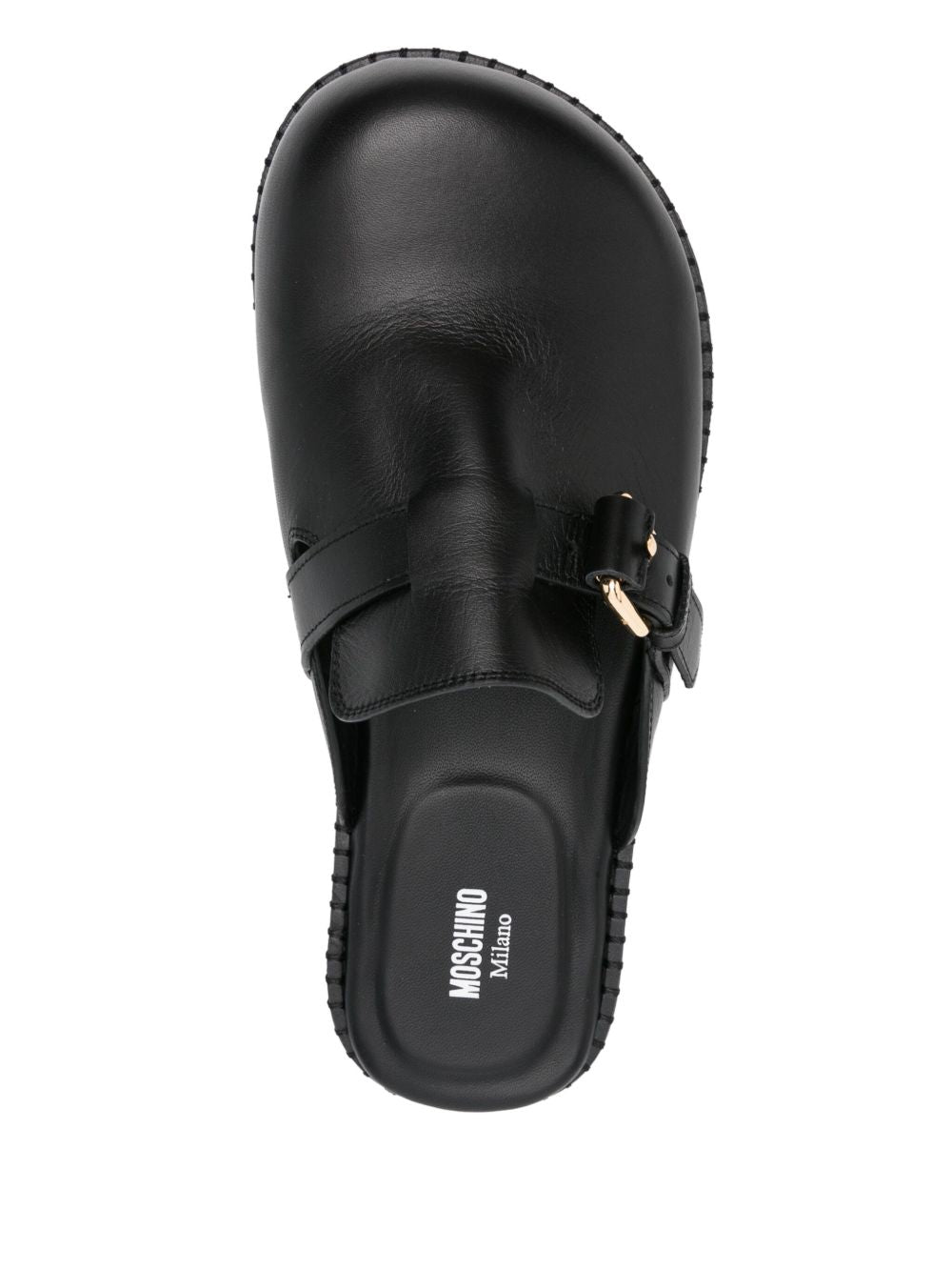 Smooth-Upper Black Sandals