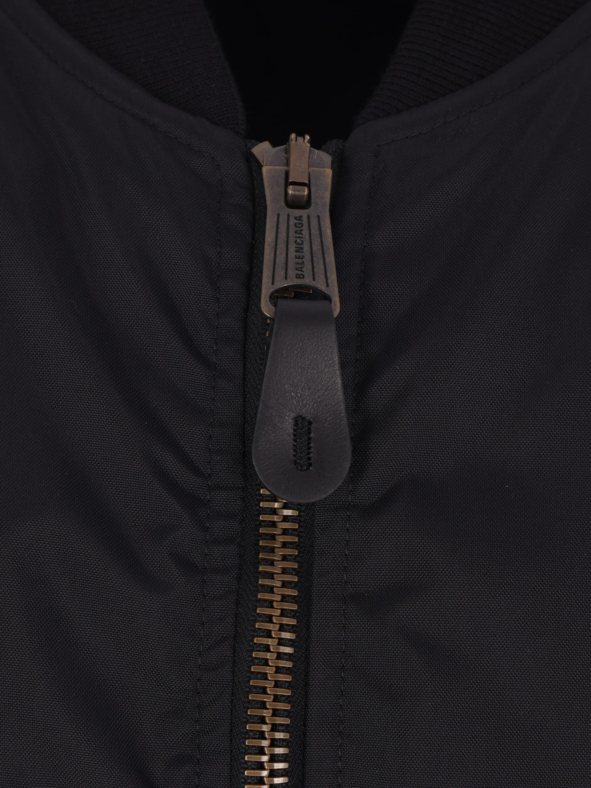 Black Bomber Cropped Padded Polyester Jacket