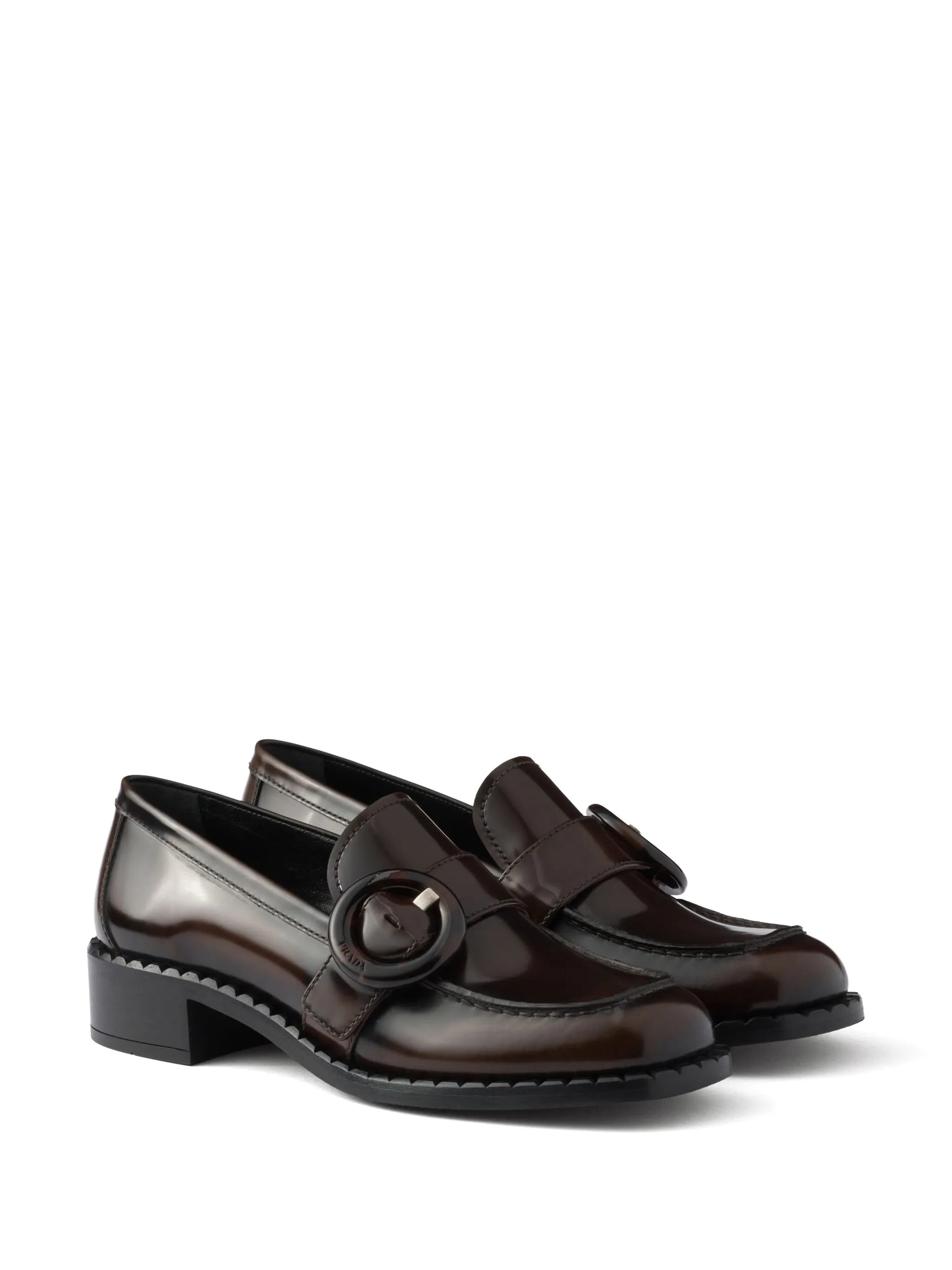 Smoky Spazzolato Polished Leather Loafers