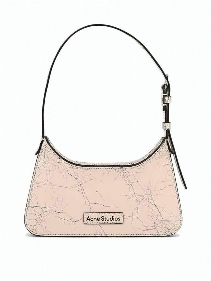 Textured Leather Shoulder Bag With Adjustable Strap