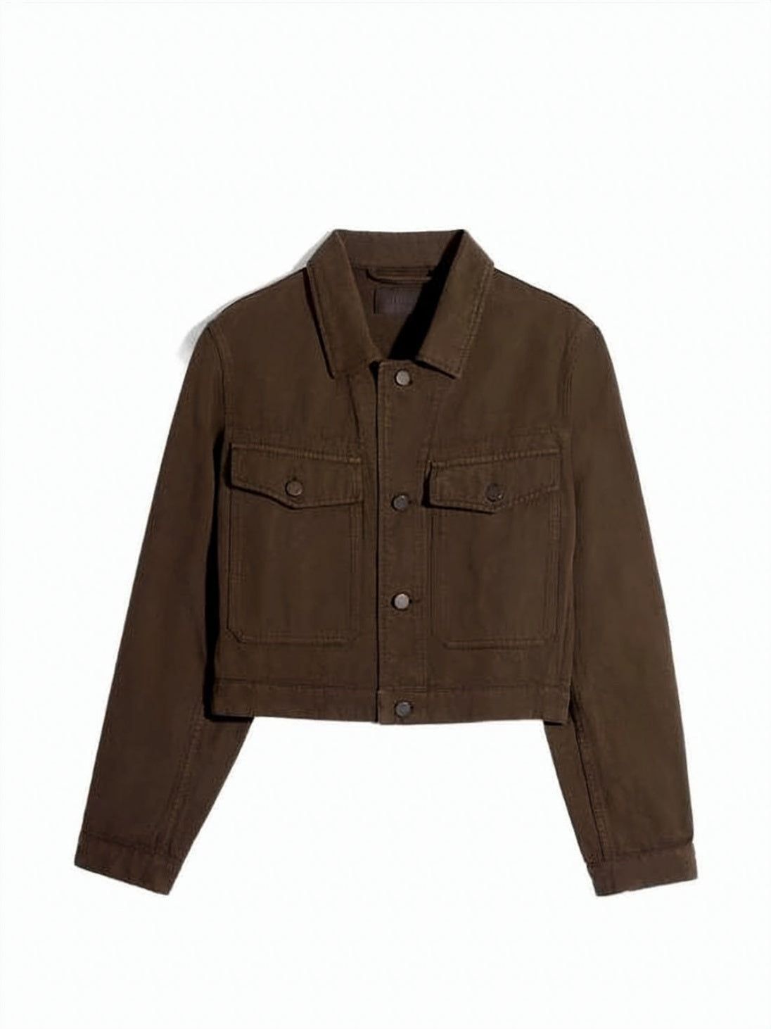 Cropped Boxy Jacket in Heavy Broken Twill Cotton