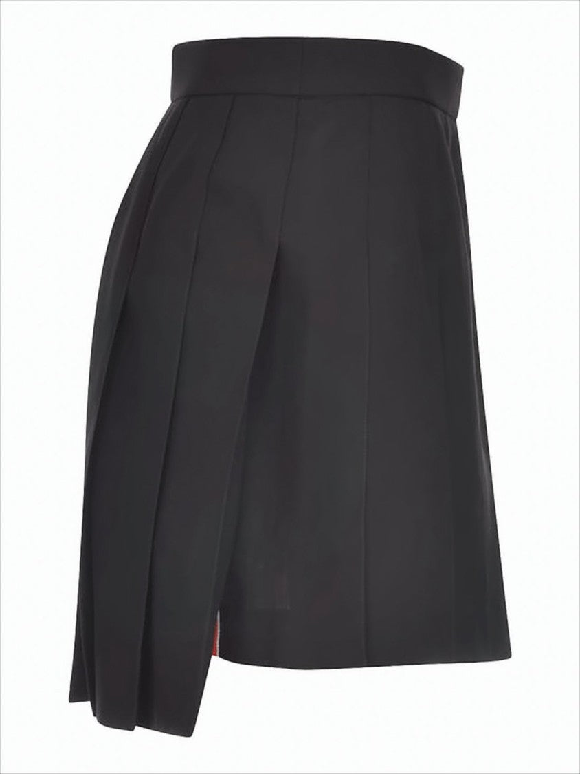 Pleated Mini Skirt with Structured Silhouette and Subtle Logo