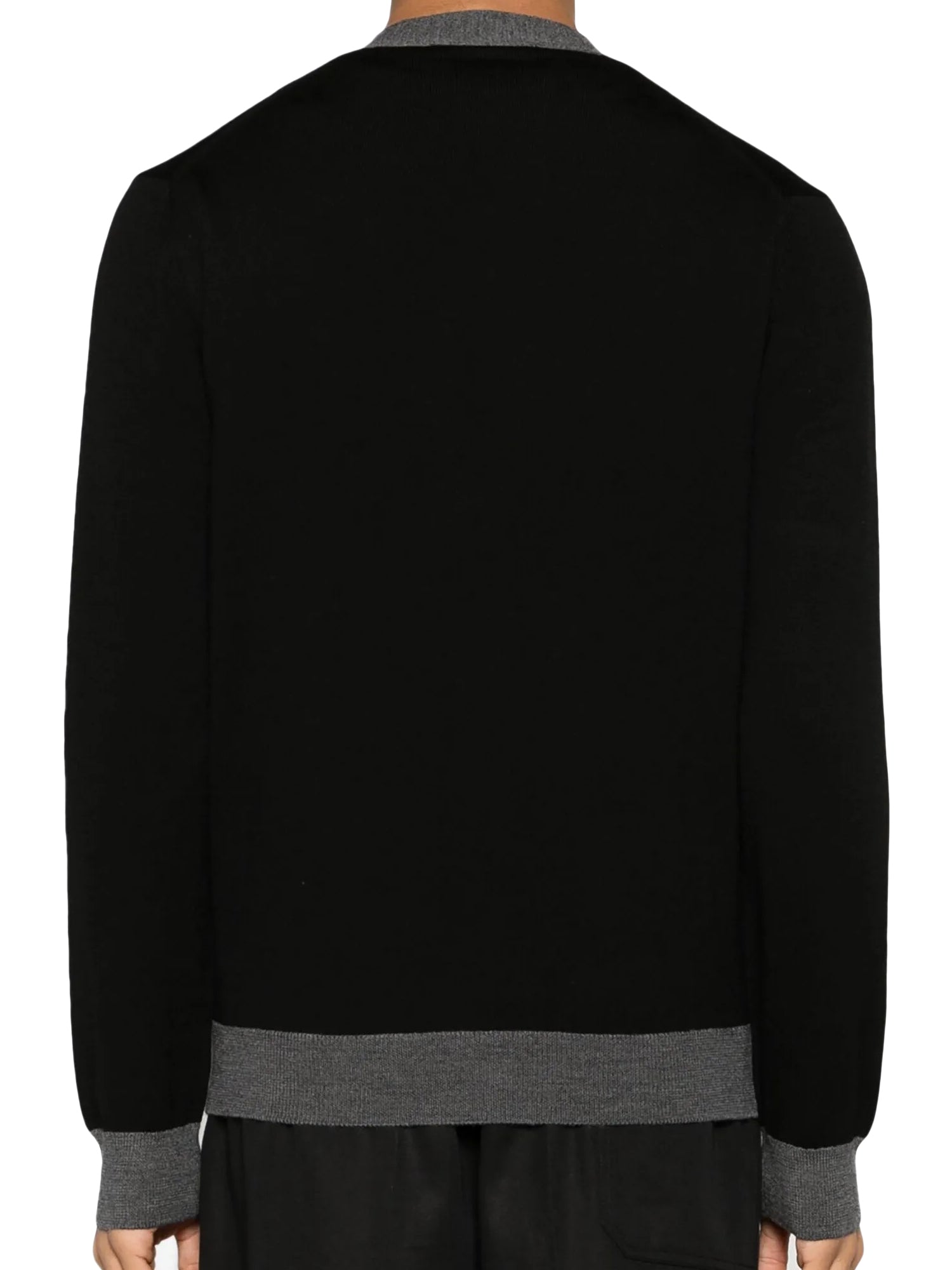Button-Up Wool Cardigan With Embroidered Detail